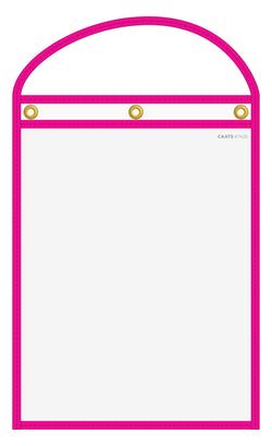 WorkTicket Holder - Neon Pink- Clear Front & Back - 10" x 13" - Qty. 10