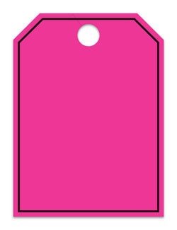 Hang Tags - Blank with Black Frame - Large, Pink - Qty. 50
