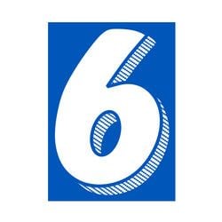 Window Sticker - 7 1/2"  White/Blue #6 - Qty. 12