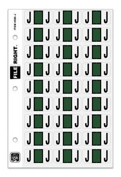 Color-Code Alphabet Letter J, Ring Book, Pkg. of 270 Labels