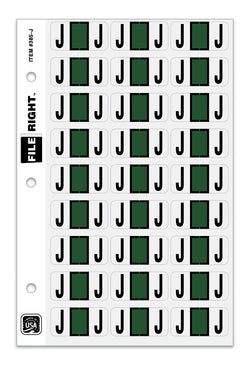 Option – Color-Code Alphabet Letter J, Ring Book, Pkg. of 270 Labels