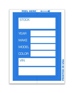 Option – Kleer-Bak Stock Sticker - BLUE #400 - 100 per pack