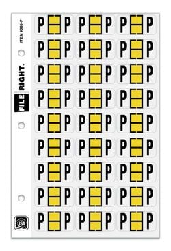 Color-Code Alphabet Letter P, Ring Book, Pkg. of 270 Labels