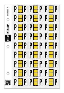Option – Color-Code Alphabet Letter P, Ring Book, Pkg. of 270 Labels