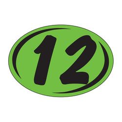 Option – Window Sticker - Rounds - Black on Green - 2012 - Qty. 12