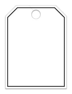 Hang Tags - Blank with Black Frame - Large, White - Qty. 50