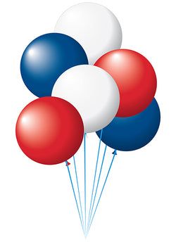 Option – Jumbo Latex Balloons - 17" - Patriotic Assortment - Qty. 72