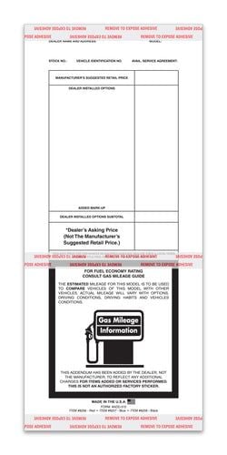 Addendum Sticker - ADD-512 BLACK - Qty. 100
