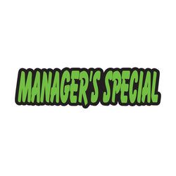 Option – Green & Black Die Cut Slogan - Manager's Special - Qty. 12
