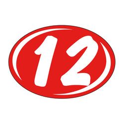Option – Window Sticker - Rounds - White on Red - 2012 - Qty. 12