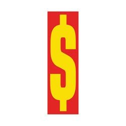 Window Sticker - 9 1/2" Red/Yellow $ - Qty. 12