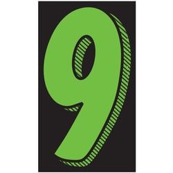 Window Sticker - 11 1/2" Fluor. Green/Black #9 - Qty. 12
