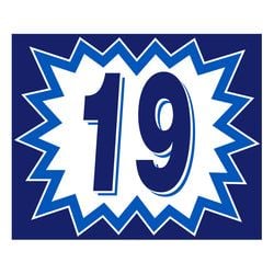 Window Sticker - Blasts - Blue & White - 2019 - Qty. 12