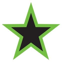 Window Sticker - Star - Green & Black - 5" - Qty. 12