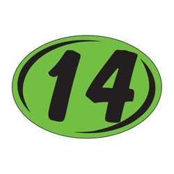 Option – Window Sticker - Rounds - Black on Green - 2014 - Qty. 12