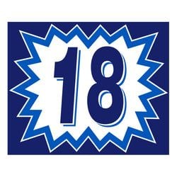Window Sticker - Blasts - Blue & White - 2018 - Qty. 12