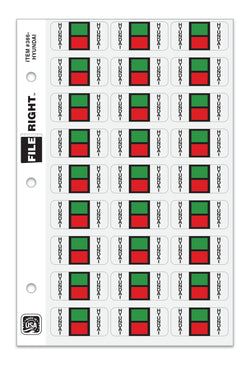Option – Color-Code Auto-Make HYUNDAI, Ring Book, Pkg. of 270 labels