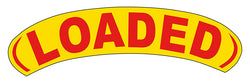 Option – Arch Slogan Window Sticker - Loaded - Red on Yellow - Qty. 12