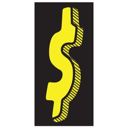 Window Sticker - 7 1/2" Yellow/Black "$" - Qty. 12