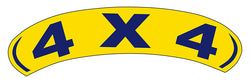 Option – Arch Slogan Window Sticker - 4 X 4 - Blue on Yellow - Qty. 12