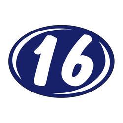 Option – Window Sticker - Rounds - White on Blue - 2016 - Qty. 12