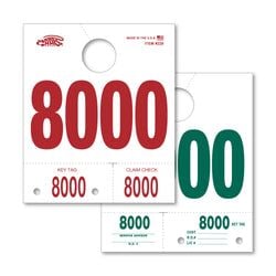 White 4 Digit Dispatch Number - 4DN-8 - Series 8000-8999