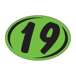 Option – Window Sticker - Rounds - Black on Green - 2019 - Qty. 12