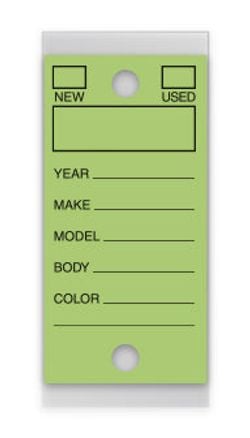 Self-Protect Key Tags - LIME #200 - 250 Per Box With Rings