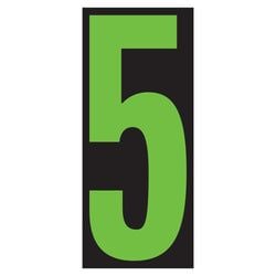 Window Sticker - 5-1/2" Fluor. Green/Black #5 - Qty. 12