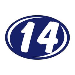 Option – Window Sticker - Rounds - White on Blue - 2014 - Qty. 12
