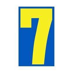 Window Sticker - 9 1/2" Blue/Yellow #7 - Qty. 12
