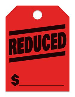 Hang Tags - Reduced - Large, Red - Qty. 50