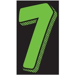 Window Sticker - 11 1/2" Fluor. Green/Black #7 - Qty. 12