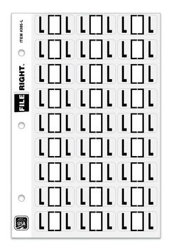 Option – Color-Code Alphabet Letter L, Ring Book, Pkg. of 270 Labels