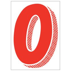 Window Sticker - 7 1/2" Red/White #0 - Qty. 12