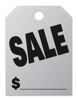 Hang Tags - Sale - Large, Silver - Qty. 50