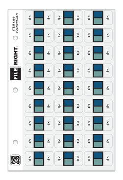 Color-Code Auto-Make VW, Ring Book, Pkg. of 270 labels