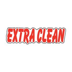 Red & White Die Cut Slogan - Extra Clean - Qty. 12