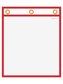 WorkTicket Holder - Red - No Handle - Clear Front & Back - 11"" x 13"" - Qt
