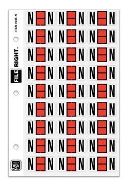 Color-Code Alphabet Letter N, Ring Book, Pkg. of 270 Labels