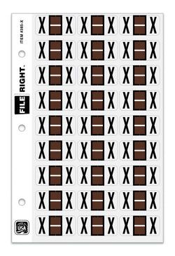 Option – Color-Code Alphabet Letter X , Ring Book, Pkg. of 270 Labels