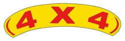 Option – Arch Slogan Window Sticker - 4 X 4 - Red on Yellow - Qty. 12