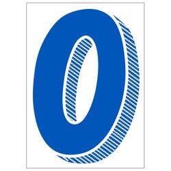 Window Sticker - 7 1/2" Blue/White #0 - Qty. 12