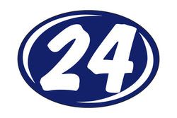 Option – Window Sticker - Rounds - White on Blue - 2024 - Qty. 12