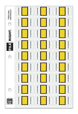 Option – Color-Code Auto-Make CHEVROLET, Ring Book, Pkg. of 270 labels