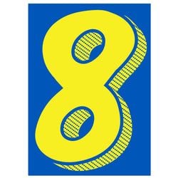 Window Sticker - 7 1/2" Blue/Yellow #8 - Qty. 12