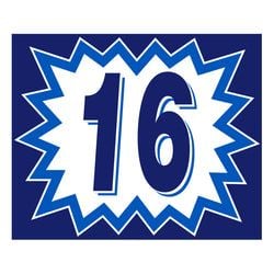 Window Sticker - Blasts - Blue & White - 2016 - Qty. 12