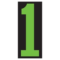 Window Sticker - 5-1/2" Fluor. Green/Black #1 - Qty. 12
