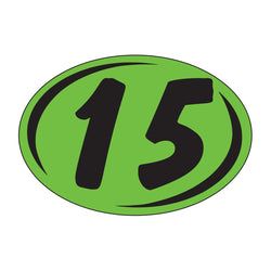 Option – Window Sticker - Rounds - Black on Green - 2015 - Qty. 12