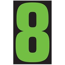 Window Sticker - 9 1/2" Fluor. Green/Black #8 - Qty. 12